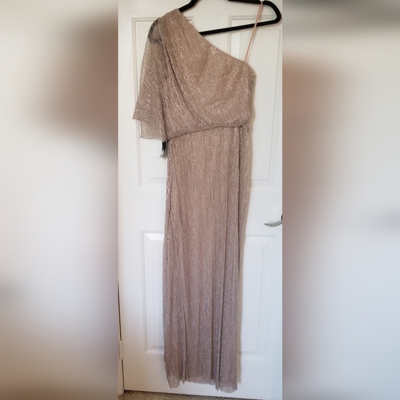 Adriana Papell Formal Metallic Mesh Gown - Picture 5 of 6